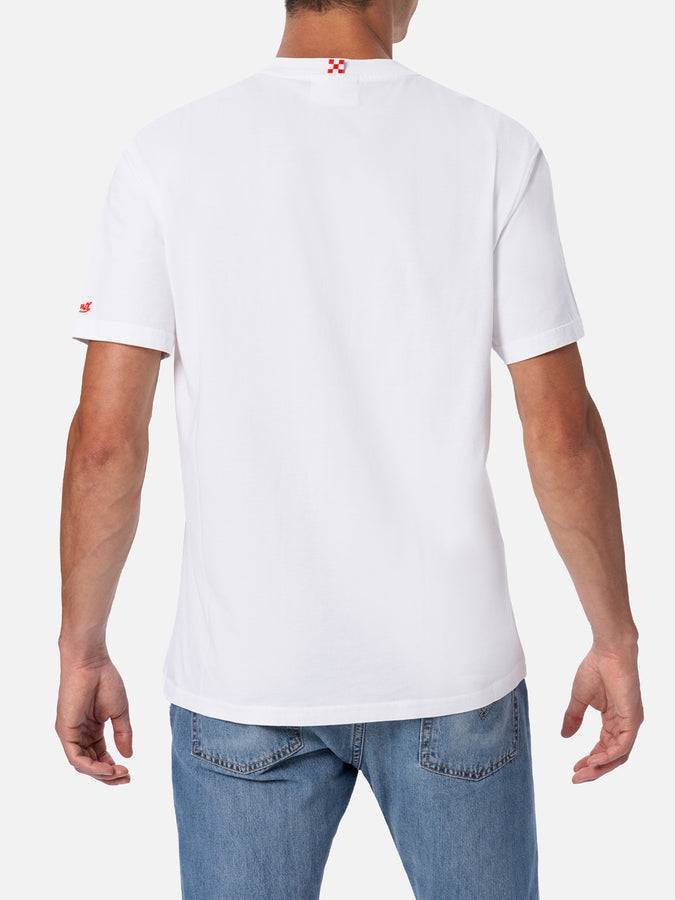 Mc2 Saint Barth T-shirt Da Uomo In Cotone Con Stampa E Ricamo Aperol Spritz | EDIZIONE SPECIALE APEROL