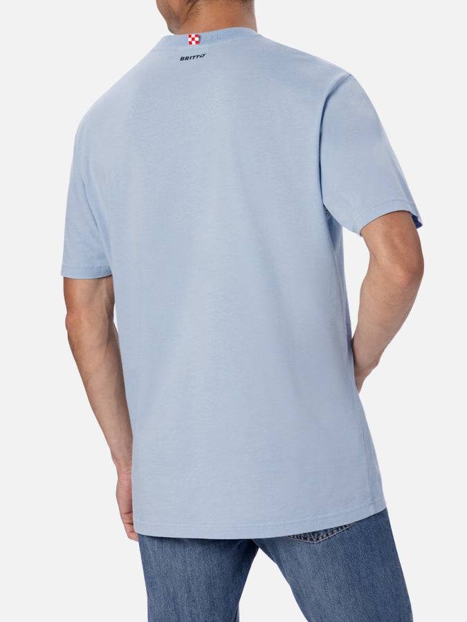 Mc2 Saint Barth T-shirt Da Uomo In Cotone Con Stampa E Ricamo Bicchieri Lodola | MARCO LODOLA EDIZIONE SPECIALE