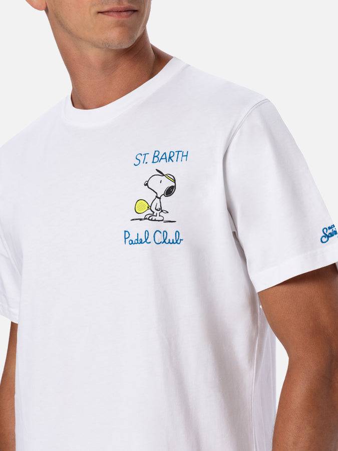 Mc2 Saint Barth T-shirt Da Uomo In Cotone Con Stampa E Ricamo Snoopy Padel| EDIZIONE SPECIALE SNOOPY PEANUTS™