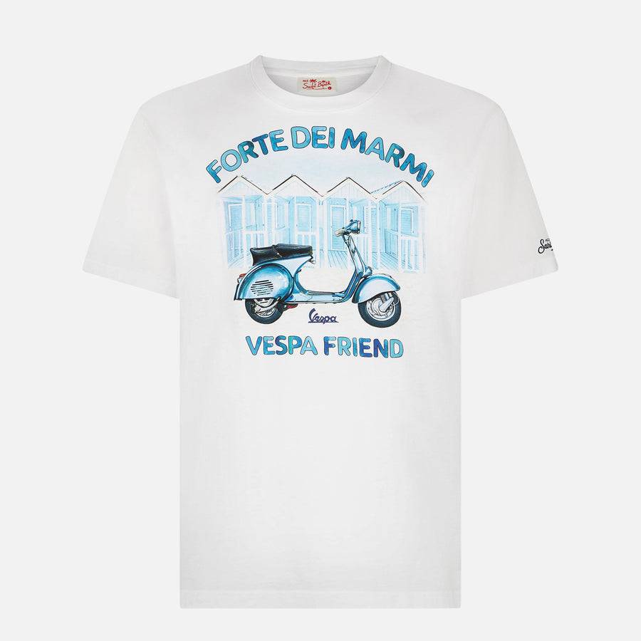 Mc2 Saint Barth T-shirt Da Uomo In Cotone Con Stampa Forte Dei Marmi Vespa Friend | EDIZIONE SPECIALE VESPA®