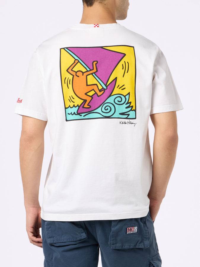 Mc2 Saint Barth T-shirt Da Uomo In Cotone Con Stampa Fronte E Retro Del Disegno Keith Haring | KEITH HARING EDIZIONE SPECIALE