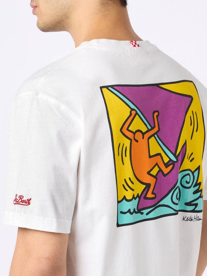 Mc2 Saint Barth T-shirt Da Uomo In Cotone Con Stampa Fronte E Retro Del Disegno Keith Haring | KEITH HARING EDIZIONE SPECIALE