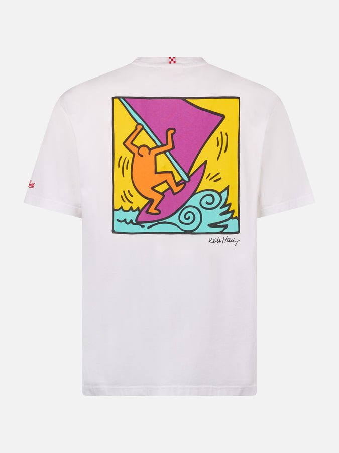 Mc2 Saint Barth T-shirt Da Uomo In Cotone Con Stampa Fronte E Retro Del Disegno Keith Haring | KEITH HARING EDIZIONE SPECIALE