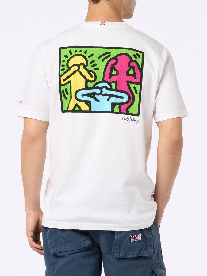 Mc2 Saint Barth T-shirt Da Uomo In Cotone Con Stampa Fronte E Retro Del Disegno Keith Haring | KEITH HARING EDIZIONE SPECIALE