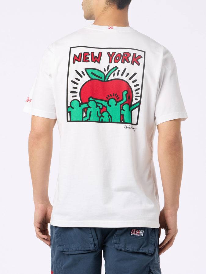 Mc2 Saint Barth T-shirt Da Uomo In Cotone Con Stampa Fronte E Retro Del Disegno Keith Haring | KEITH HARING EDIZIONE SPECIALE