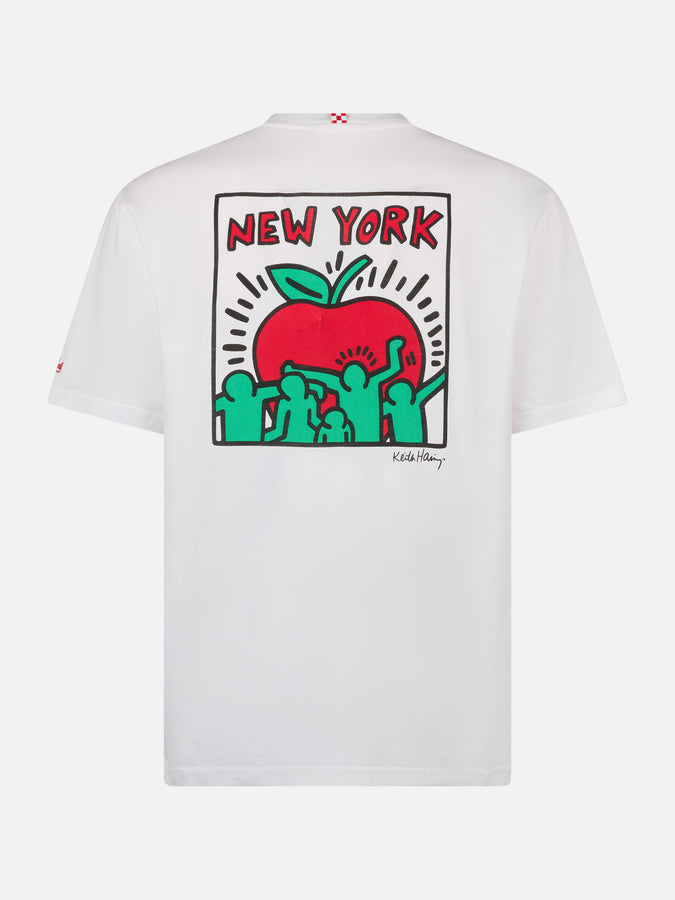 Mc2 Saint Barth T-shirt Da Uomo In Cotone Con Stampa Fronte E Retro Del Disegno Keith Haring | KEITH HARING EDIZIONE SPECIALE