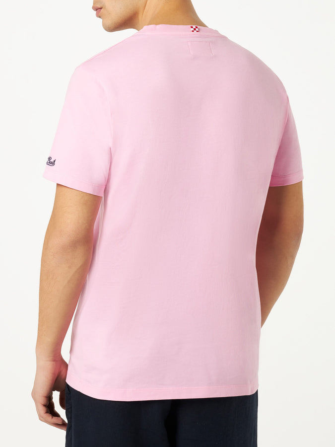 Mc2 Saint Barth T-shirt Da Uomo In Cotone Con Stampa Gin E Fiori