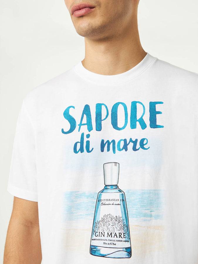 Mc2 Saint Barth T-shirt Da Uomo In Cotone Con Stampa Gin | GIN MARE EDIZIONE SPECIALE