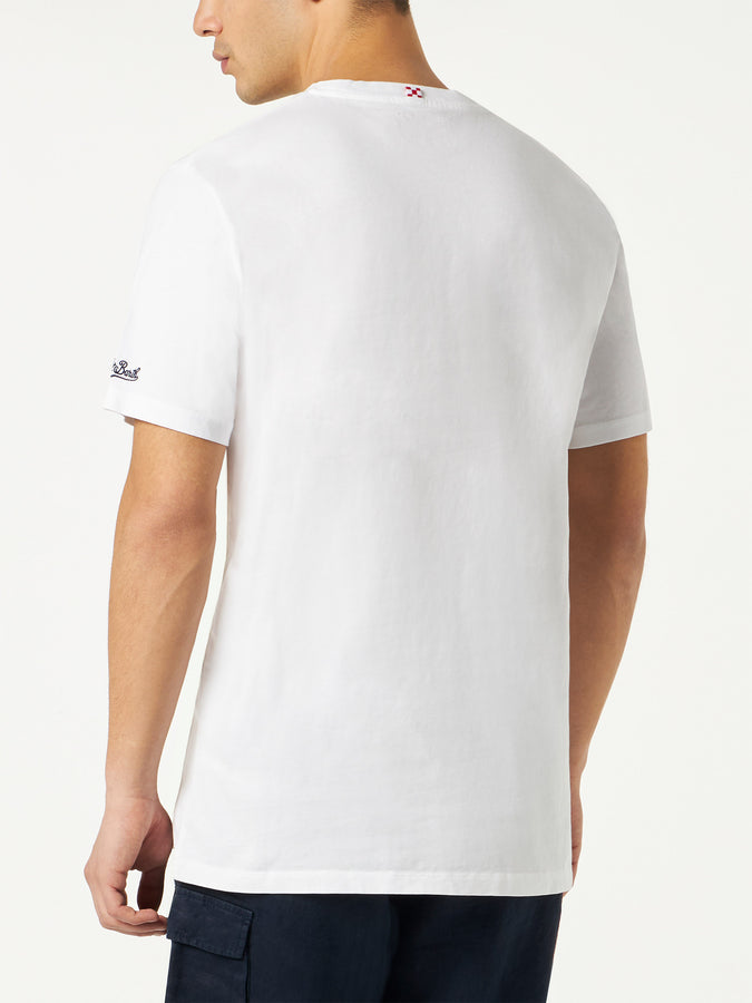 Mc2 Saint Barth T-shirt Da Uomo In Cotone Con Stampa Gin | GIN MARE EDIZIONE SPECIALE