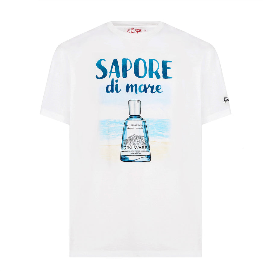 Mc2 Saint Barth T-shirt Da Uomo In Cotone Con Stampa Gin | GIN MARE EDIZIONE SPECIALE