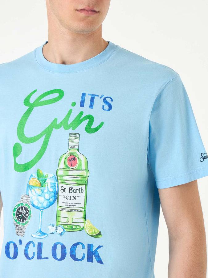Mc2 Saint Barth T-shirt Da Uomo In Cotone Con Stampa It's Gin O'clock