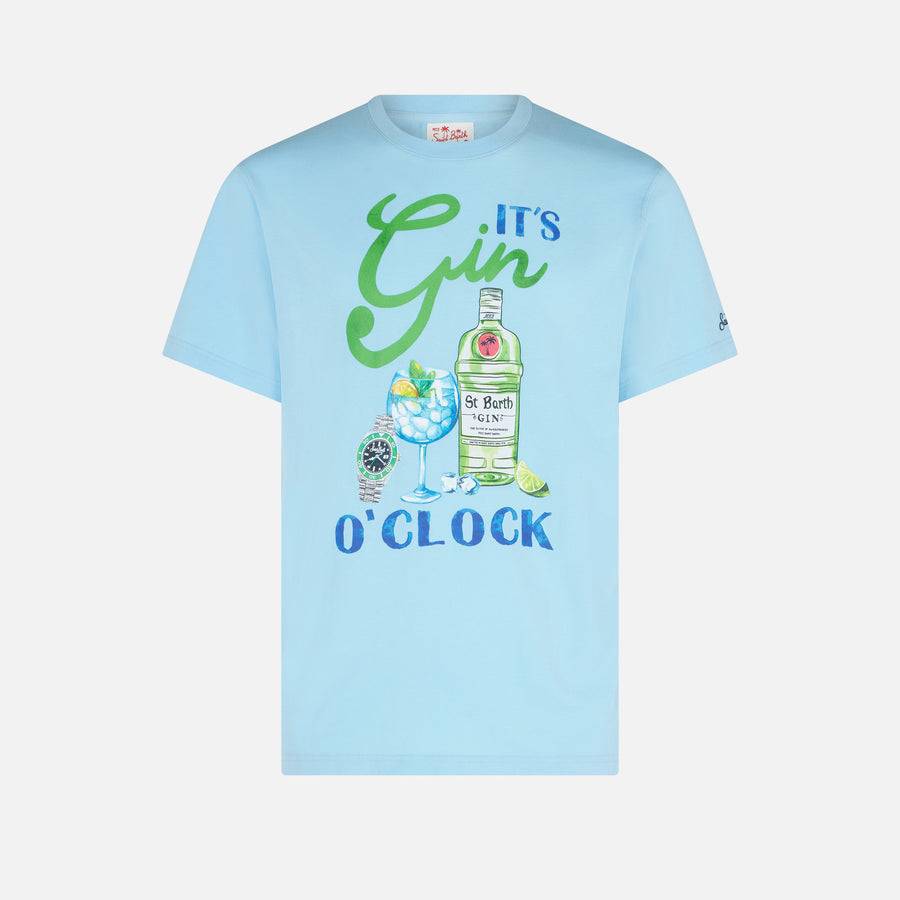 Mc2 Saint Barth T-shirt Da Uomo In Cotone Con Stampa It's Gin O'clock