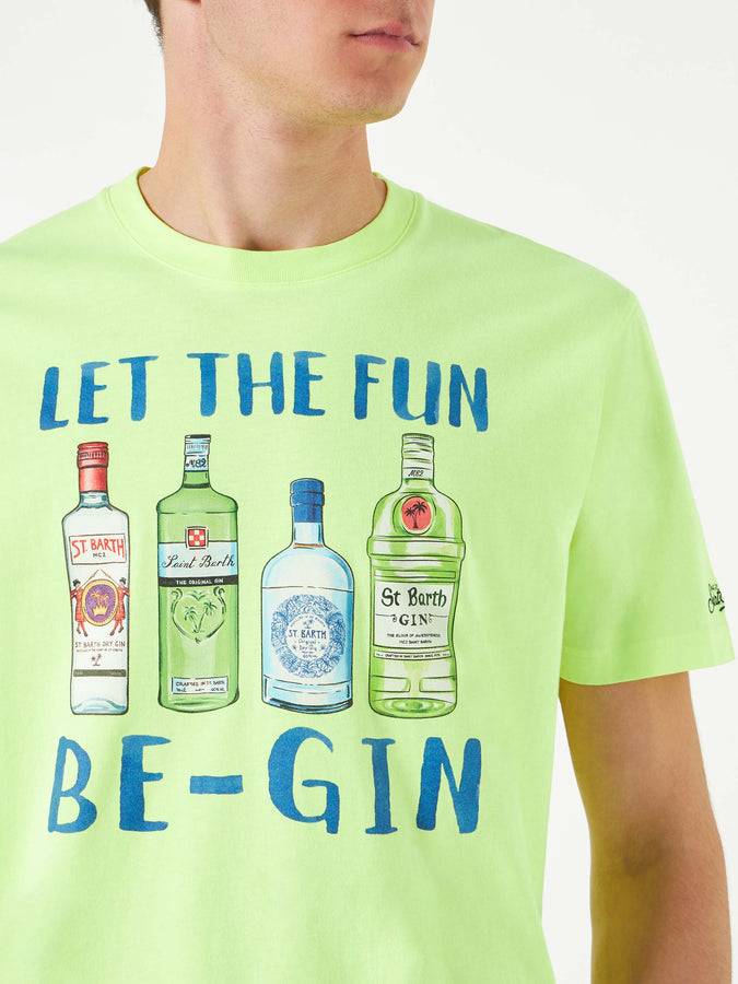 Mc2 Saint Barth T-shirt Da Uomo In Cotone Con Stampa Let The Fun Be-Gin