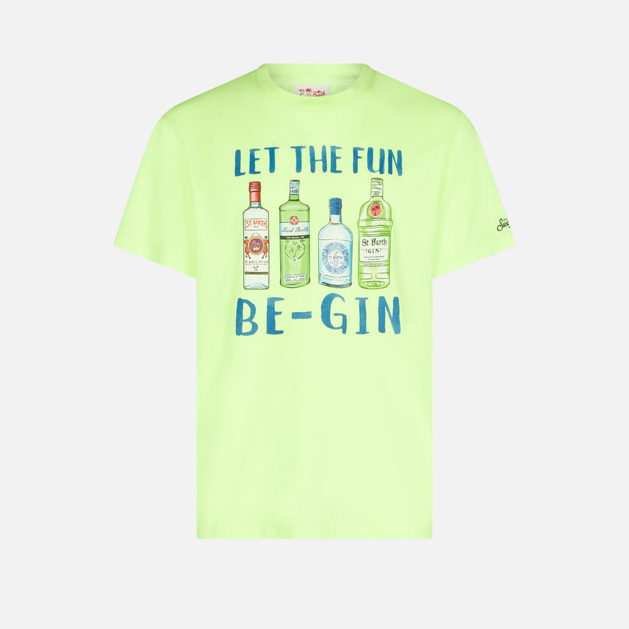 Mc2 Saint Barth T-shirt Da Uomo In Cotone Con Stampa Let The Fun Be-Gin