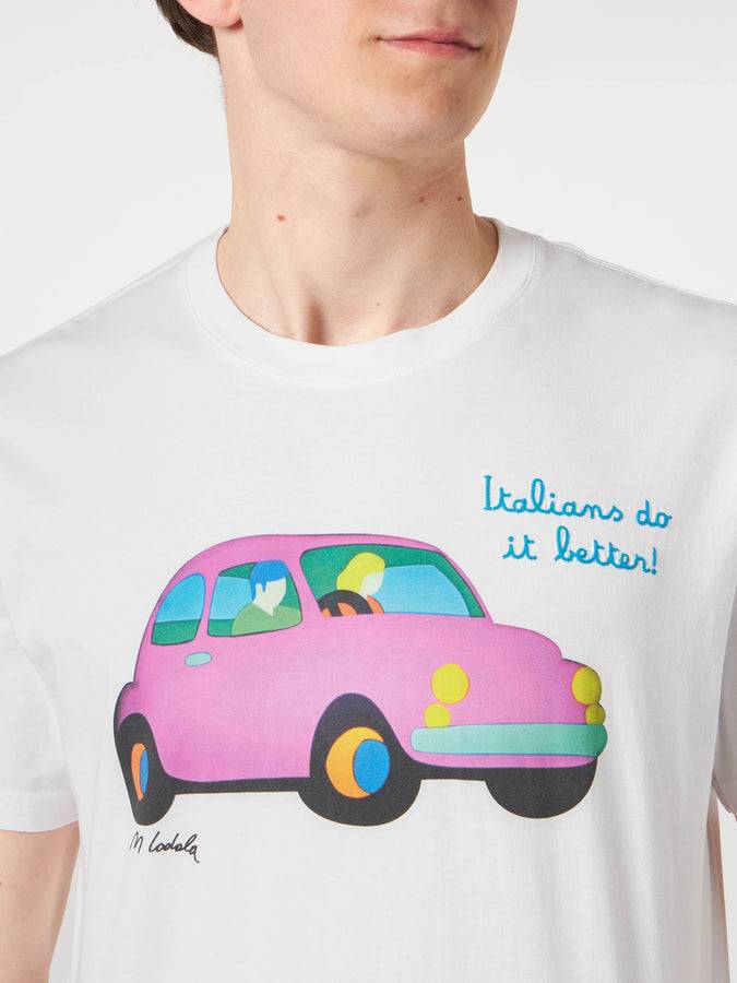 Mc2 Saint Barth T-shirt Da Uomo In Cotone Con Stampa Lodola Car | MARCO LODOLA ARTE EDIZIONE SPECIALE