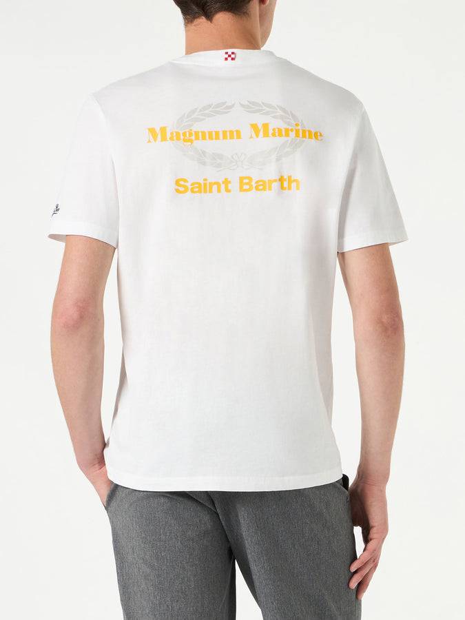 Mc2 Saint Barth T-shirt Da Uomo In Cotone Con Stampa Magnum Marine Saint Barth