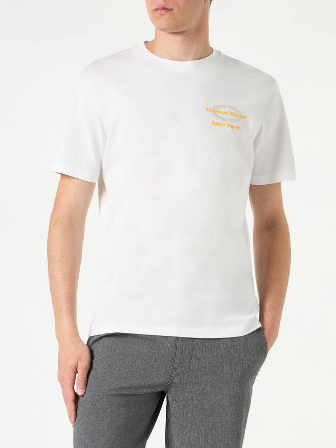 Mc2 Saint Barth T-shirt Da Uomo In Cotone Con Stampa Magnum Marine Saint Barth
