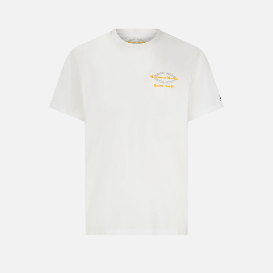 Mc2 Saint Barth T-shirt Da Uomo In Cotone Con Stampa Magnum Marine Saint Barth