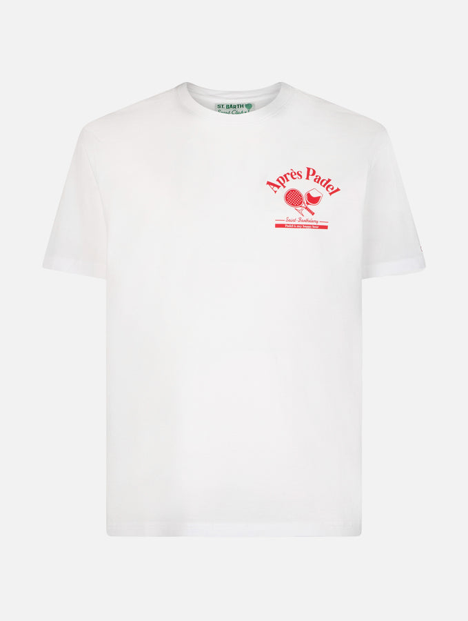 Mc2 Saint Barth T-shirt Da Uomo In Cotone Con Stampa Piazzata Aprés Padel