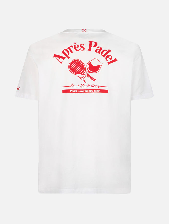 Mc2 Saint Barth T-shirt Da Uomo In Cotone Con Stampa Piazzata Aprés Padel