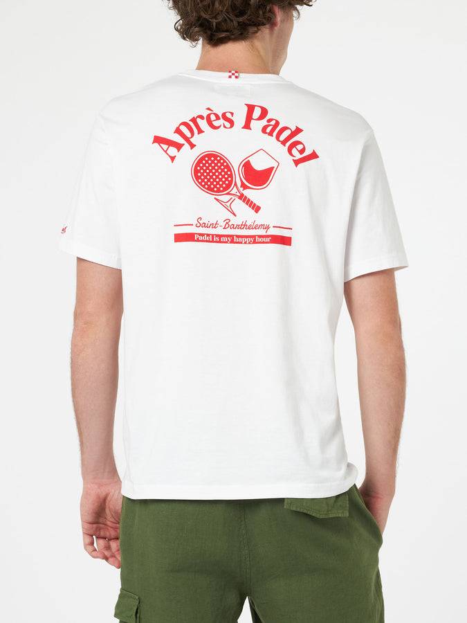 Mc2 Saint Barth T-shirt Da Uomo In Cotone Con Stampa Piazzata Aprés Padel