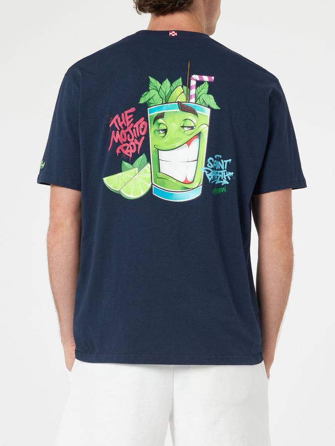 Mc2 Saint Barth T-shirt Da Uomo In Cotone Con Stampa Piazzata Cryptopuppets Mojito Davanti E Dietro | EDIZIONE SPECIALE CRYPTOPUPPETS
