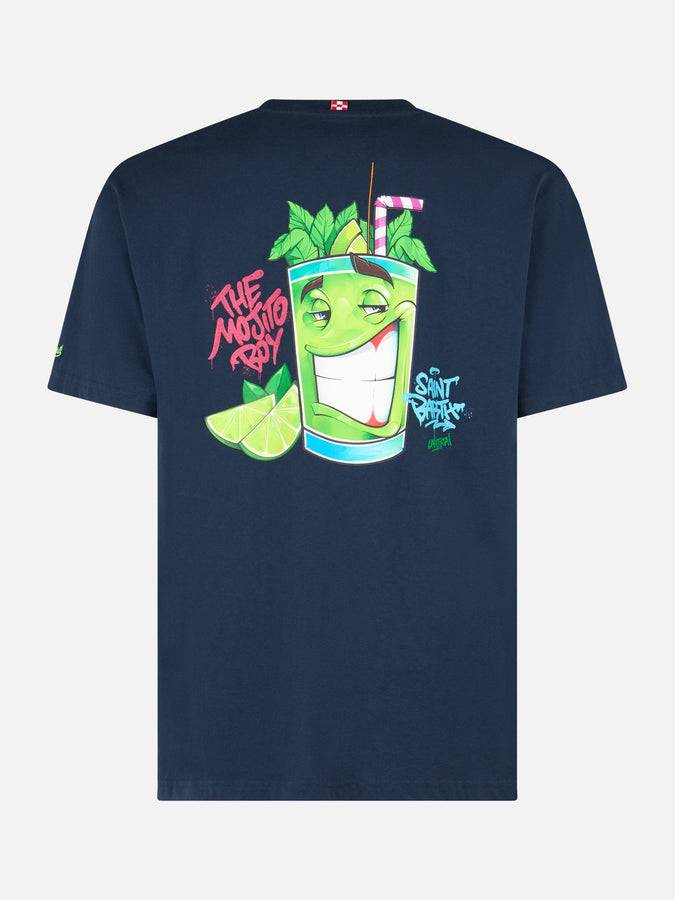 Mc2 Saint Barth T-shirt Da Uomo In Cotone Con Stampa Piazzata Cryptopuppets Mojito Davanti E Dietro | EDIZIONE SPECIALE CRYPTOPUPPETS