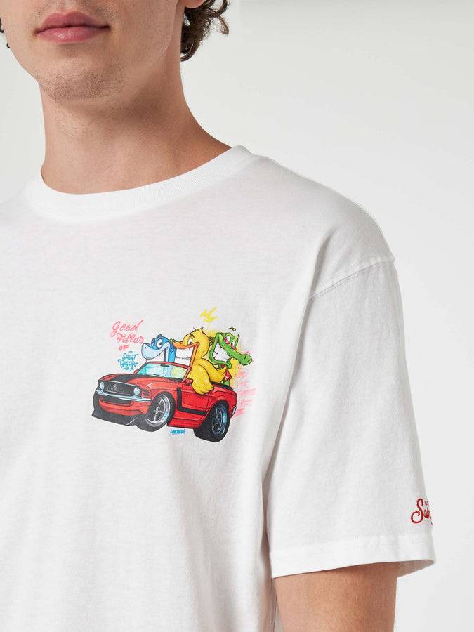 Mc2 Saint Barth T-shirt da uomo in cotone con stampa piazzata Cryptopuppets Good Fellas | EDIZIONE SPECIALE CRYPTOPUPPETS
