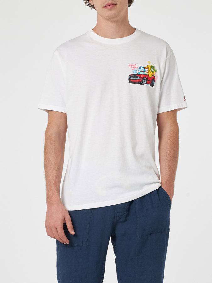 Mc2 Saint Barth T-shirt Da Uomo In Cotone Con Stampa Piazzata Cryptopuppets Good Fellas | EDIZIONE SPECIALE CRYPTOPUPPETS