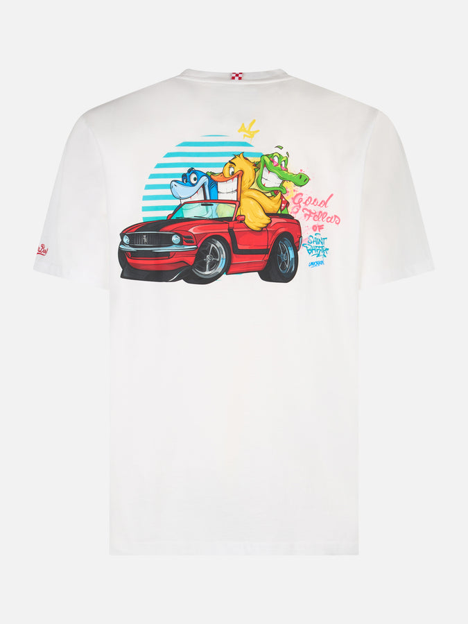 Mc2 Saint Barth T-shirt Da Uomo In Cotone Con Stampa Piazzata Cryptopuppets Good Fellas | EDIZIONE SPECIALE CRYPTOPUPPETS
