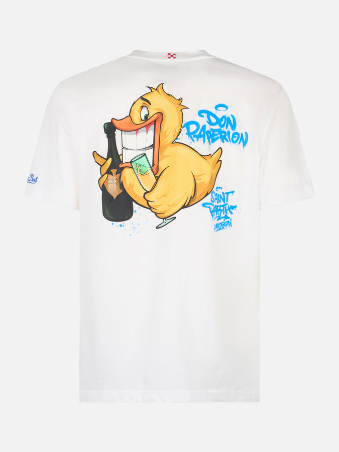 Mc2 Saint Barth T-shirt Da Uomo In Cotone Con Stampa Piazzata Fronte E Retro Cryptopuppets Ducky Bollicine | EDIZIONE SPECIALE CRYPTOPUPPETS