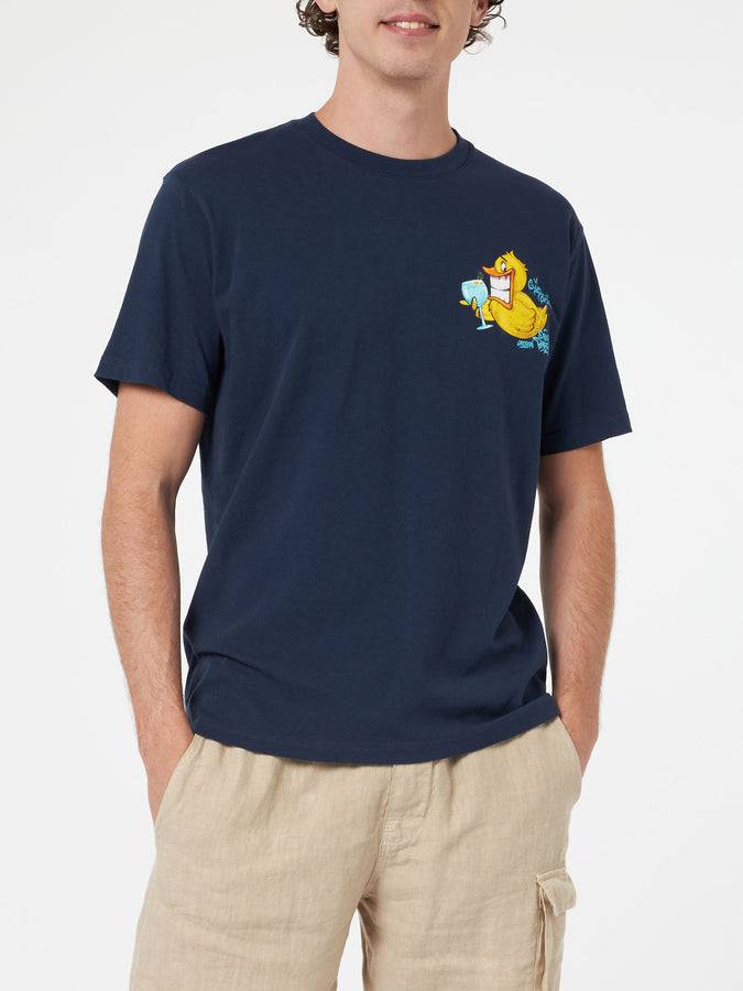 Mc2 Saint Barth T-shirt Da Uomo In Cotone Con Stampa Piazzata Fronte E Retro Dei Cryptopuppets Ducky Gin | EDIZIONE SPECIALE CRYPTOPUPPETS