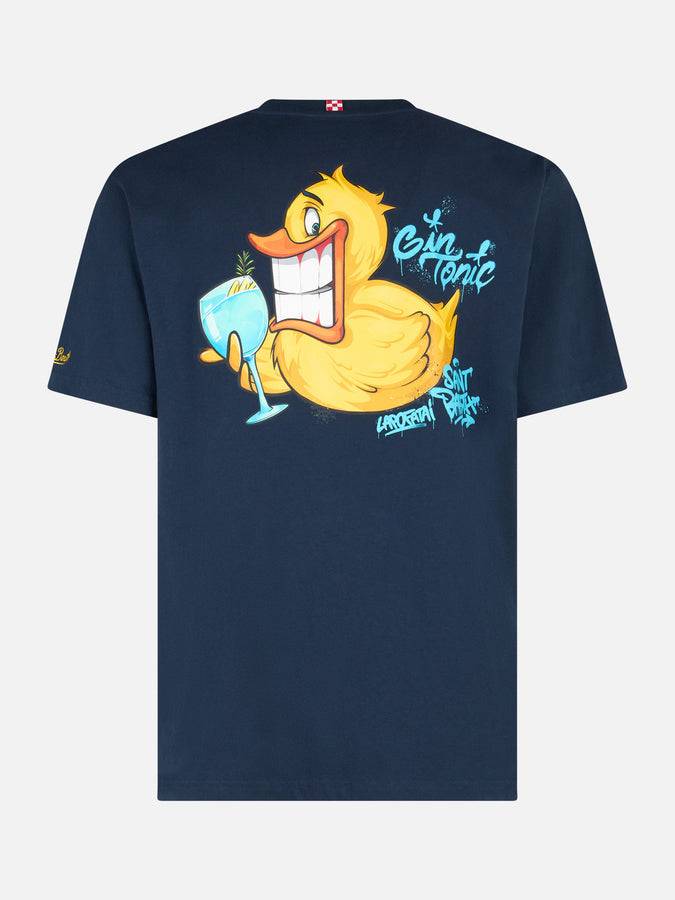 Mc2 Saint Barth T-shirt Da Uomo In Cotone Con Stampa Piazzata Fronte E Retro Dei Cryptopuppets Ducky Gin | EDIZIONE SPECIALE CRYPTOPUPPETS
