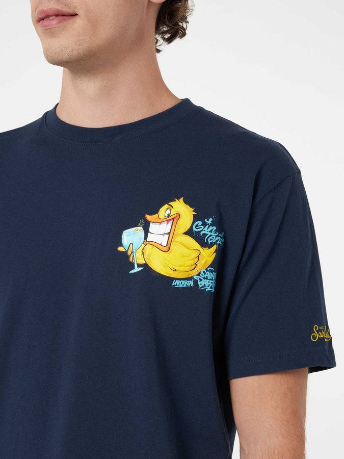 Mc2 Saint Barth T-shirt da uomo in cotone con stampa piazzata fronte e retro dei Cryptopuppets Ducky Gin | EDIZIONE SPECIALE CRYPTOPUPPETS