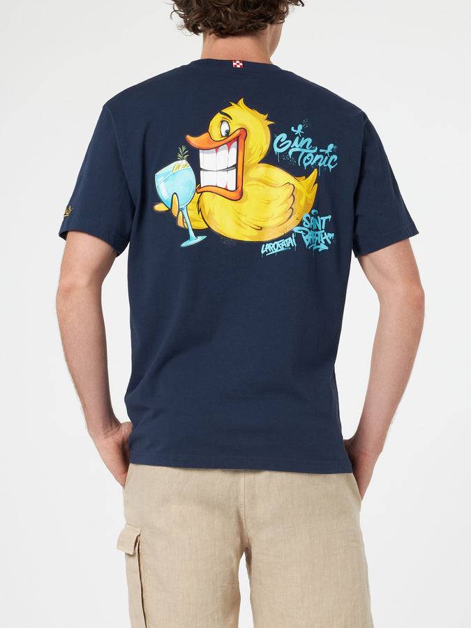 Mc2 Saint Barth T-shirt Da Uomo In Cotone Con Stampa Piazzata Fronte E Retro Dei Cryptopuppets Ducky Gin | EDIZIONE SPECIALE CRYPTOPUPPETS