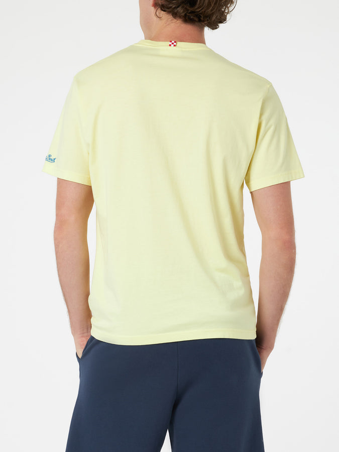 Mc2 Saint Barth T-shirt Da Uomo In Cotone Con Stampa Piazzata More Shots Less Squats
