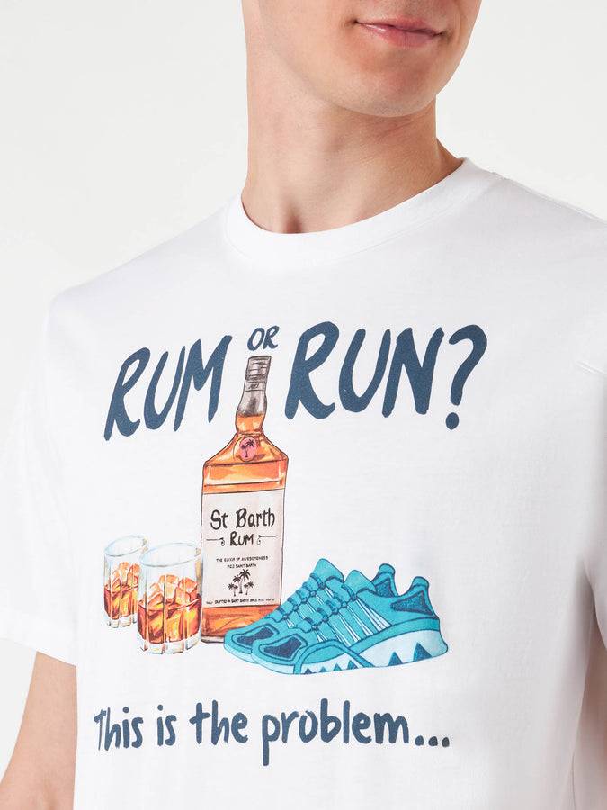 Mc2 Saint Barth T-shirt Da Uomo In Cotone Con Stampa Rum Or Run