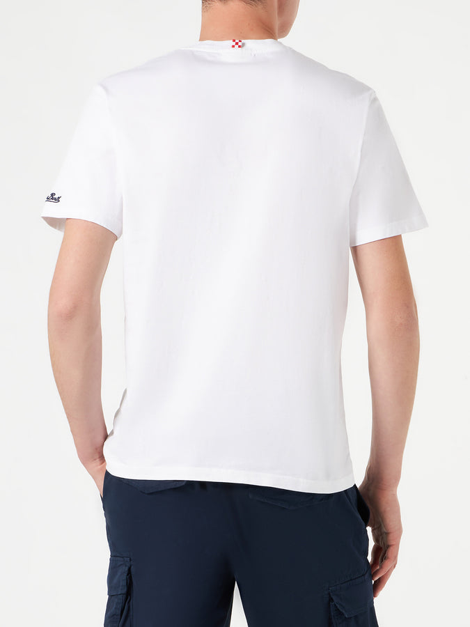 Mc2 Saint Barth T-shirt Da Uomo In Cotone Con Stampa Rum Or Run