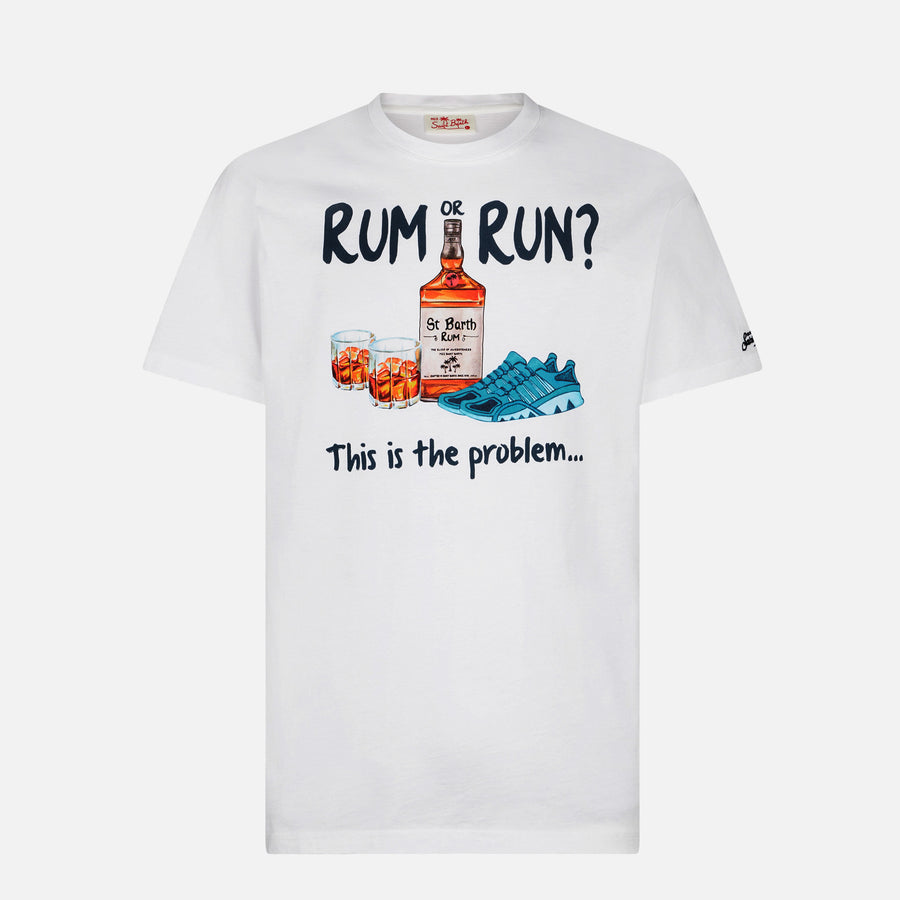 Mc2 Saint Barth T-shirt Da Uomo In Cotone Con Stampa Rum Or Run