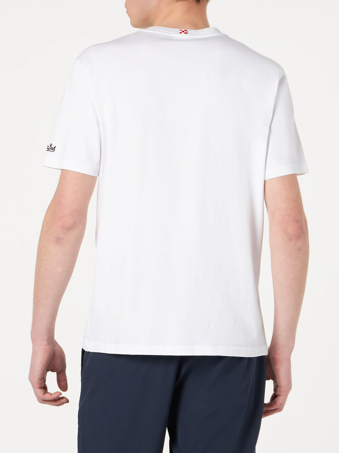 Mc2 Saint Barth T-shirt Da Uomo In Cotone Con Stampa Saint Barth Multicolore