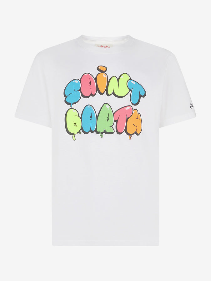 Mc2 Saint Barth T-shirt Da Uomo In Cotone Con Stampa Saint Barth Multicolore