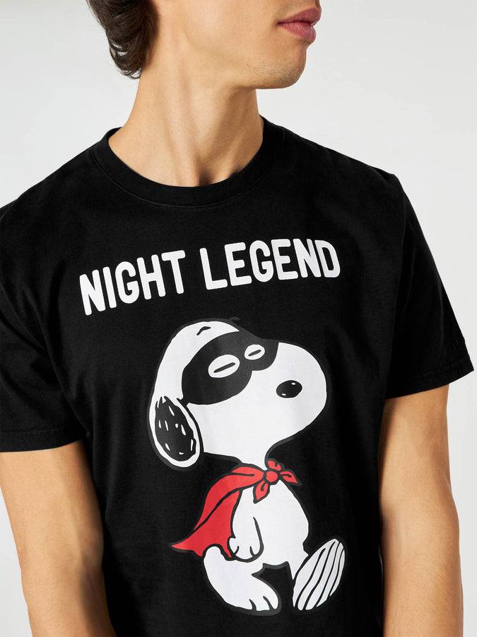 Mc2 Saint Barth T-shirt Da Uomo In Cotone Con Stampa Snoopy Night Legend | SNOOPY - EDIZIONE SPECIALE PEANUTS™
