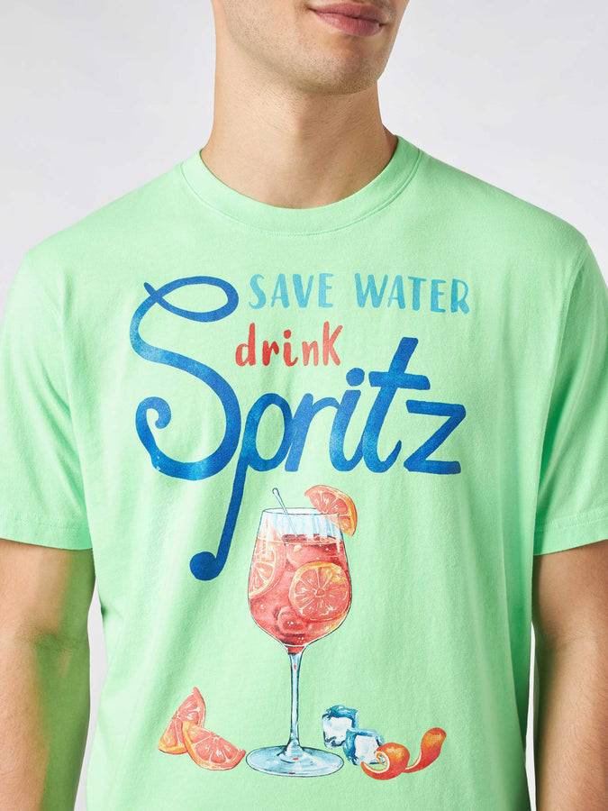 Mc2 Saint Barth T-shirt Da Uomo In Cotone Con Stampa Spritz