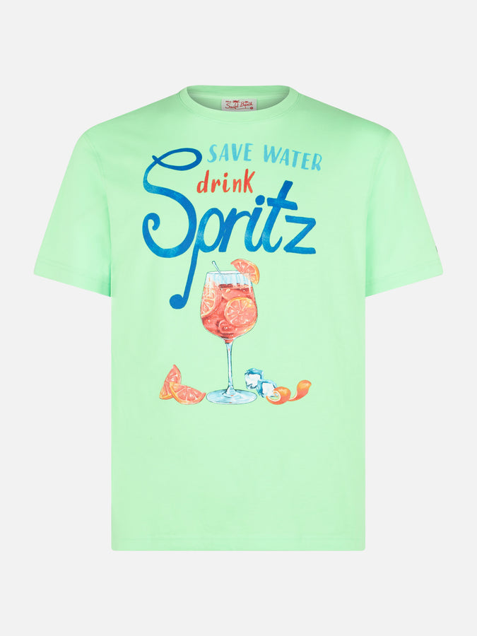Mc2 Saint Barth T-shirt Da Uomo In Cotone Con Stampa Spritz