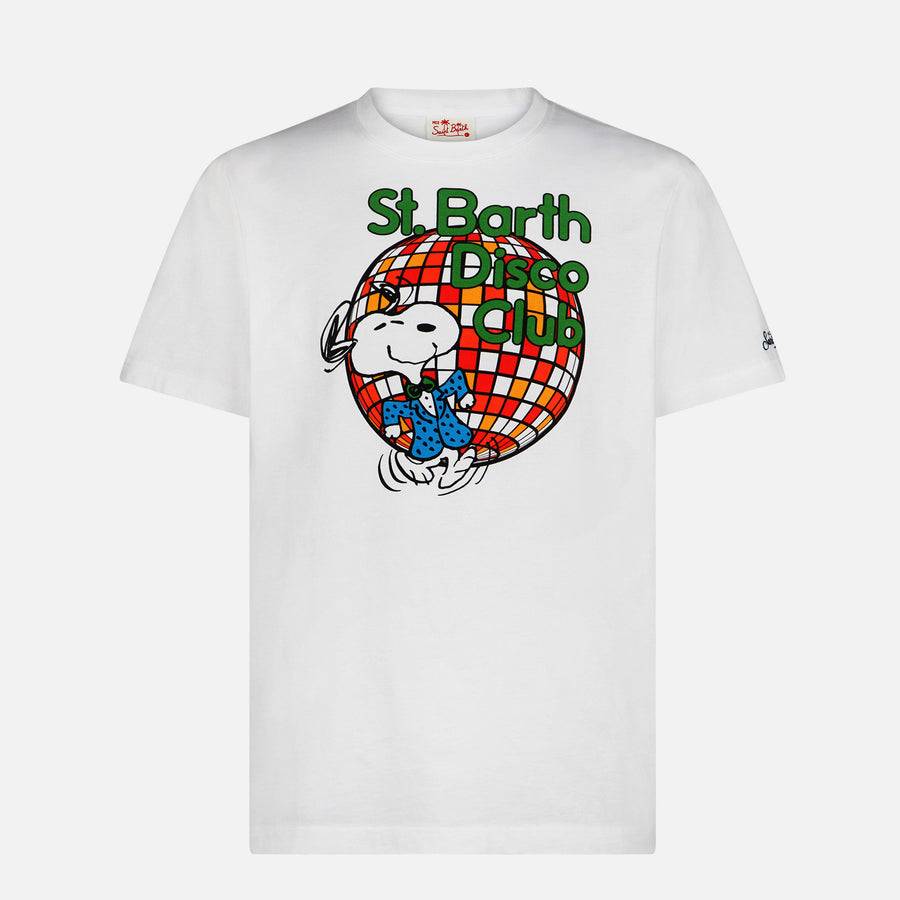 Mc2 Saint Barth T-shirt Da Uomo In Cotone Con Stampa St. Barth Disco Club E Snoopy | SNOOPY - EDIZIONE SPECIALE PEANUTS™