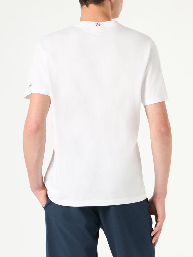 Mc2 Saint Barth T-shirt Da Uomo In Cotone Con Stampa St. Barth Disco Club E Snoopy | SNOOPY - EDIZIONE SPECIALE PEANUTS™