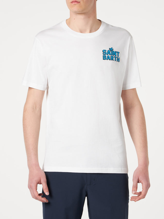 Mc2 Saint Barth T-shirt Da Uomo In Cotone Con Stampa St. Barth Happy Days