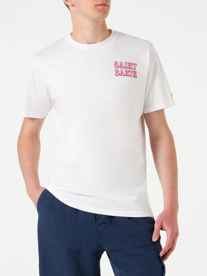 Mc2 Saint Barth T-shirt Da Uomo In Cotone Con Stampa St. Barth Island
