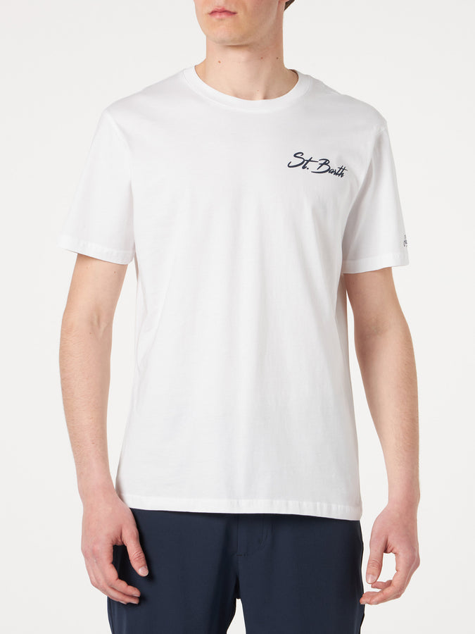 Mc2 Saint Barth T-shirt Da Uomo In Cotone Con Stampa St. Barth Surf