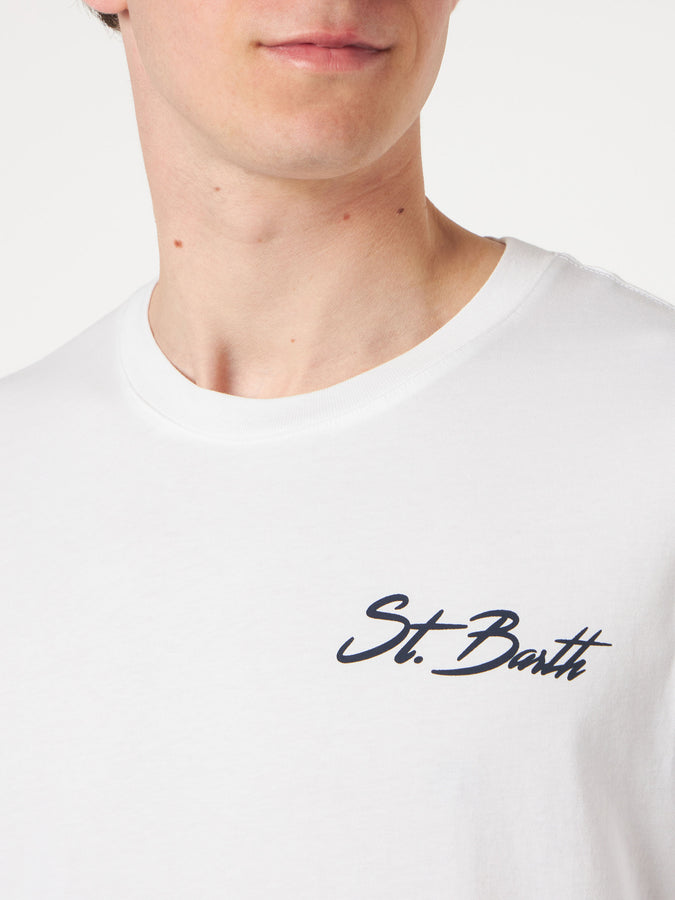 Mc2 Saint Barth T-shirt da uomo in cotone con stampa St. Barth surf
